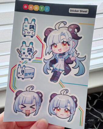 sticker sheet (BART name used with permission)