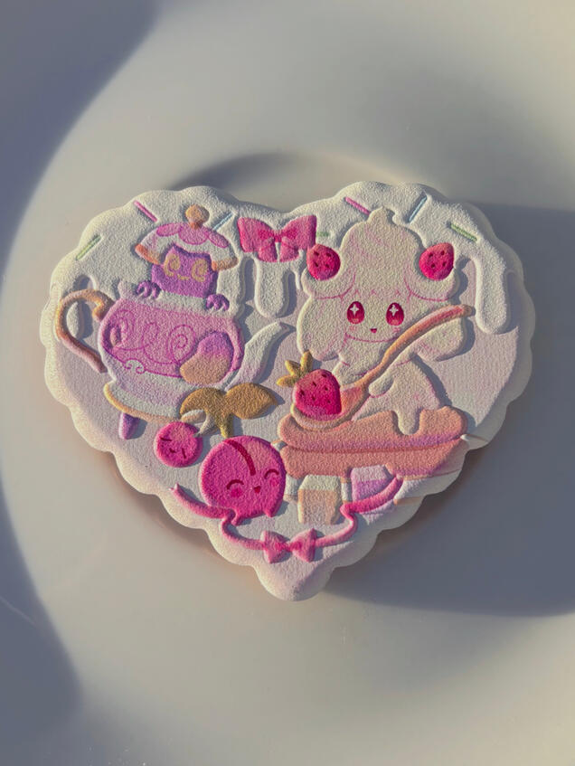 embossed wood magnet/pin